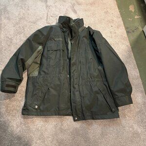 Vintage Columbia 3-in-1 Jacket–Green Waterproof Shell Zip-Out Fleece Liner XL